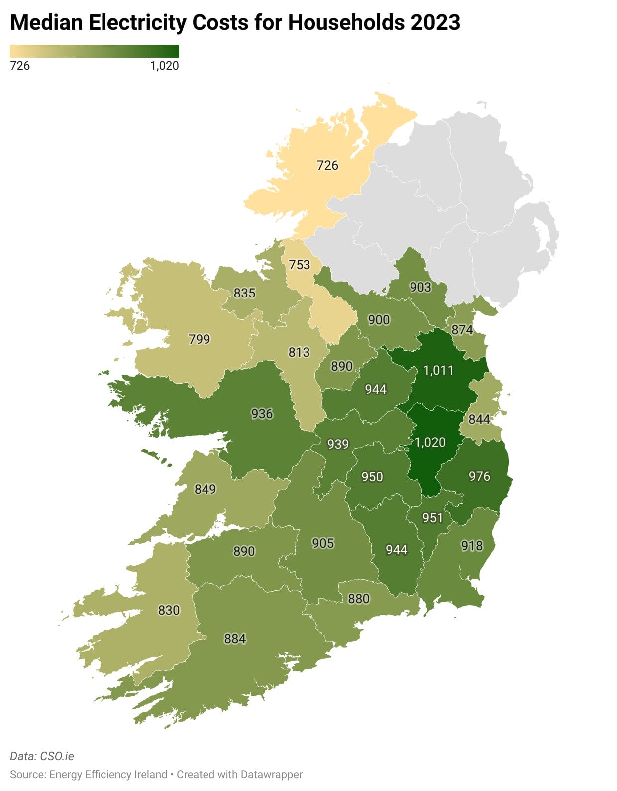 CSO data reveals the counties with the highest electricity bills